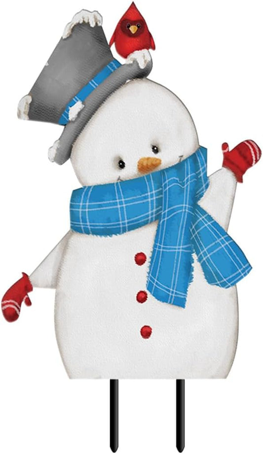 Briarwood Lane Jolly Winter Snowman Metal Yard Art
