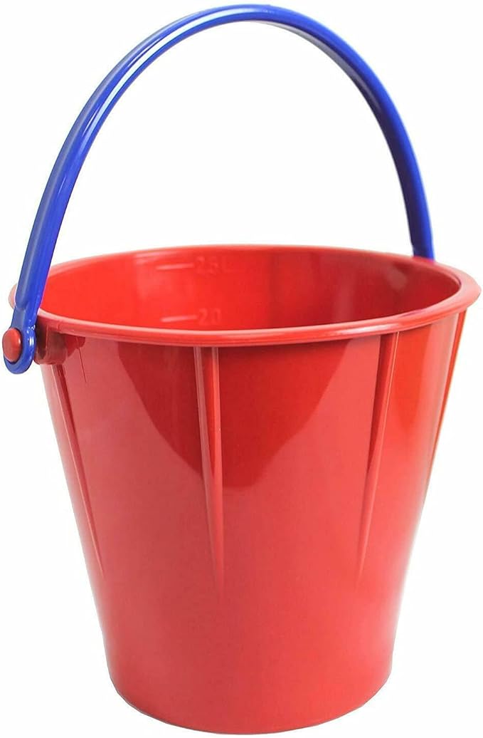 Spielstabil Large Sand Pail Beach Toy (One Bucket Included - Colors Vary) - Holds 2.5 Liters - Made in Germany