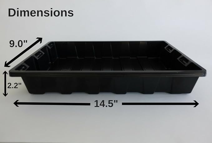 10 Seed Starting Plant Growing Trays (Without Holes) - Durable, Reusable - Grow and Start Seeds, Good for Your Greenhouse, microgreens and Hydroponics - Pack of 10 Flats