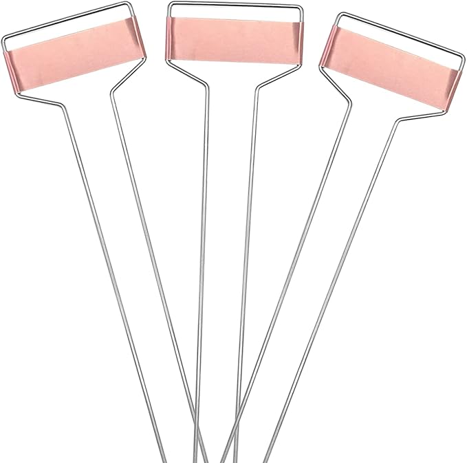 Wehhbtye 20 PCS 10 Inch Metal Plant Label Stakes-Copper Metal Plant Tags,High Copper Plate Plant Labels,Coppers Plant Tags with 1 Maker Pen for Flowers, Vegetables, Seedlings, Seed,etc