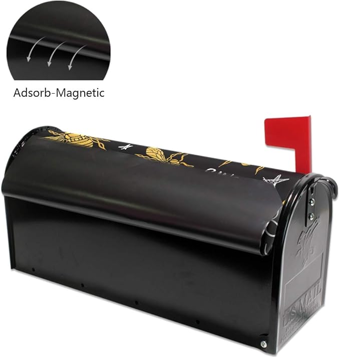 ALAZA WOOR Honey Bees with Queen Crown Magnetic Mailbox Cover MailWraps Garden Yard Home Decor for Outdoor Oversized-25.5" x20.8"