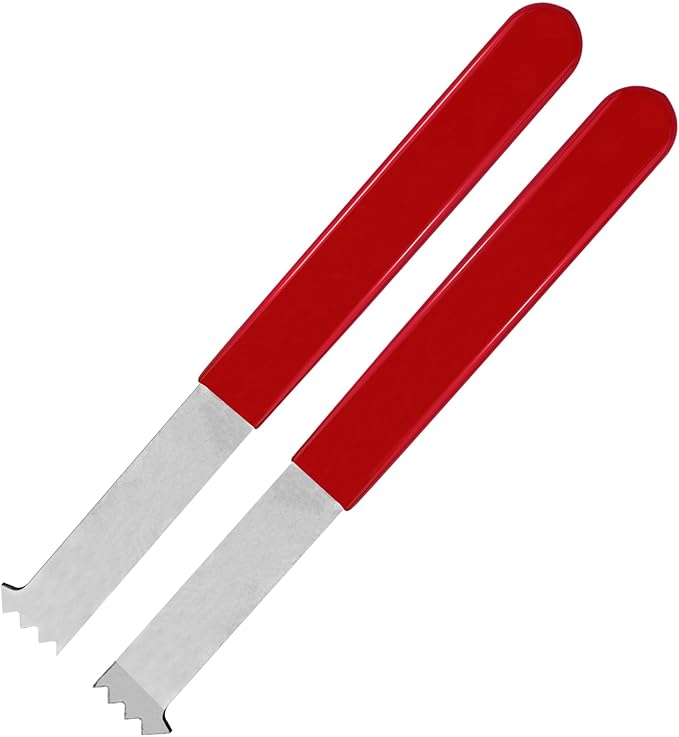 2Pcs Paver Puller Tool,Paver Extractor with Joint Scraper Micro Teeth,Non-Slip Handle for Garden,Patio,Brick,Block and Stone Removal