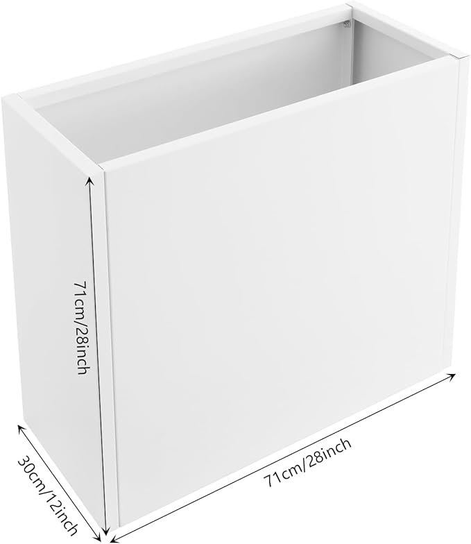 Metallic Heavy Planter Box, Large Metal Planter with Removable Insert Shelf for Outdoor/Indoor, Tall Trees, Plants, Flowers, Easy Assembly (White, 28 * 12 * 28inch)