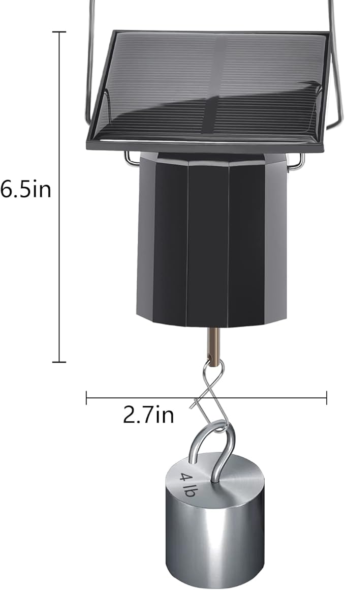Wind Spinner Motor Solar Powered Mobile Rotating Hanging Ornament Outdoor for Garden Yard Chimes, Eco-Friendly Energy Operated Display (1 Pcs)