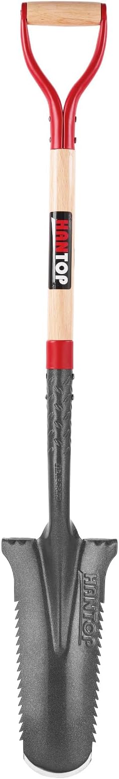 Digging Spade and Shovel - Drain, Transplanting, Trenching - 44 Inch Blade