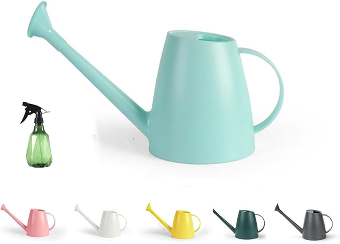 Indoor Plant Watering can, Outdoor Garden Flower Small Watering can, Outdoor Plant Long Spray Bottle 1.8L 1/2 Gallon, with a complimentary 11.8-Ounce Spray Bottle (Blue)