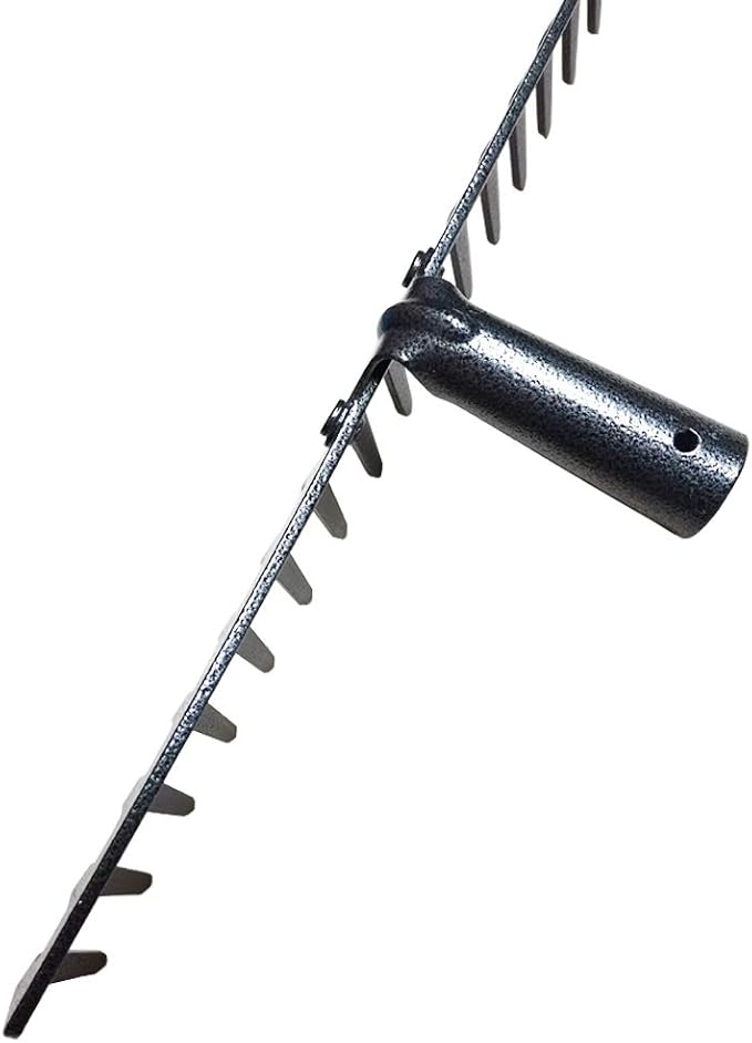 16-Tine Garden Heavy Duty Rake Replacement Metal Steel Rake Head Only Without Handle (Grey)