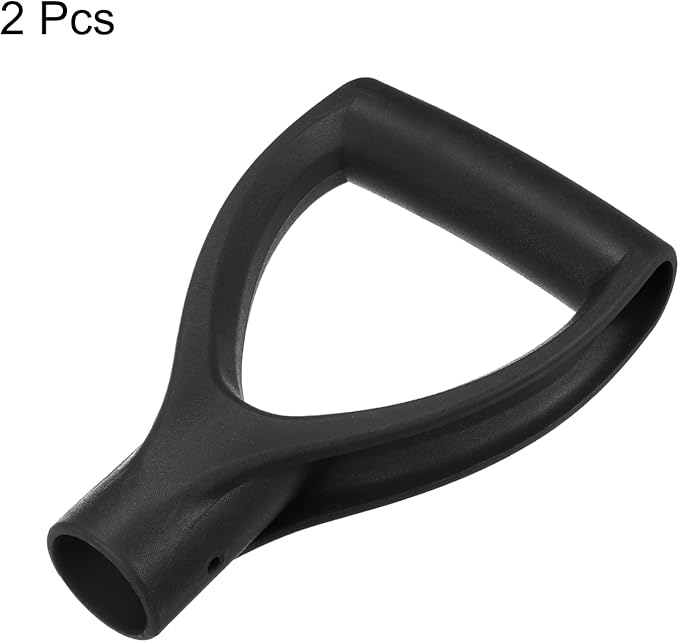 HARFINGTON 2pcs Shovel D Grip Handle 1-1/4""(32mm) Inner Dia. ABS Plastic Spade Snow Shovel Replacement Garden Accessories for Digging Raking Tool, Black