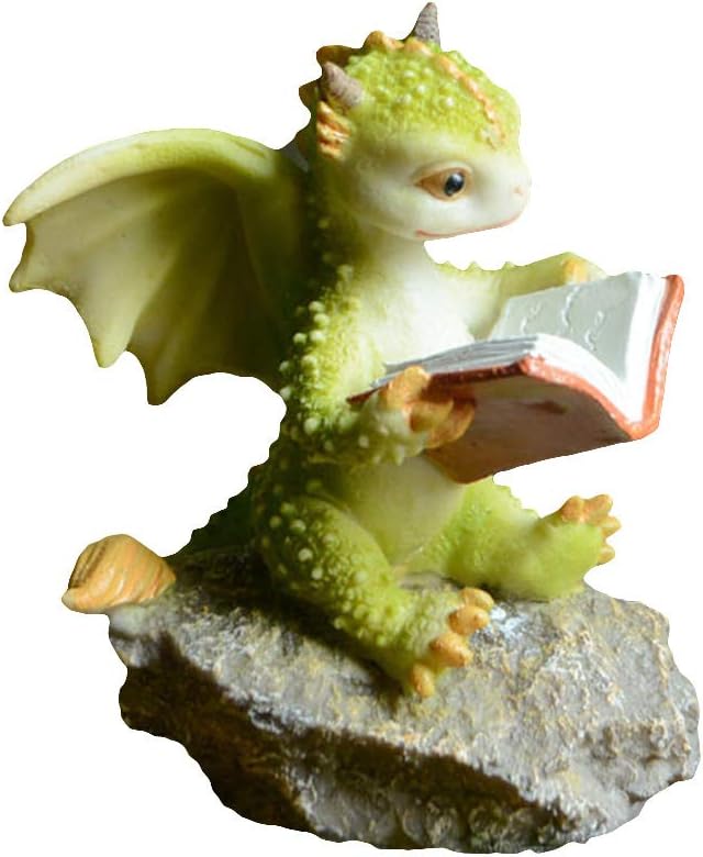 Garden Dragon Figurine- Studying Dragon on Rock