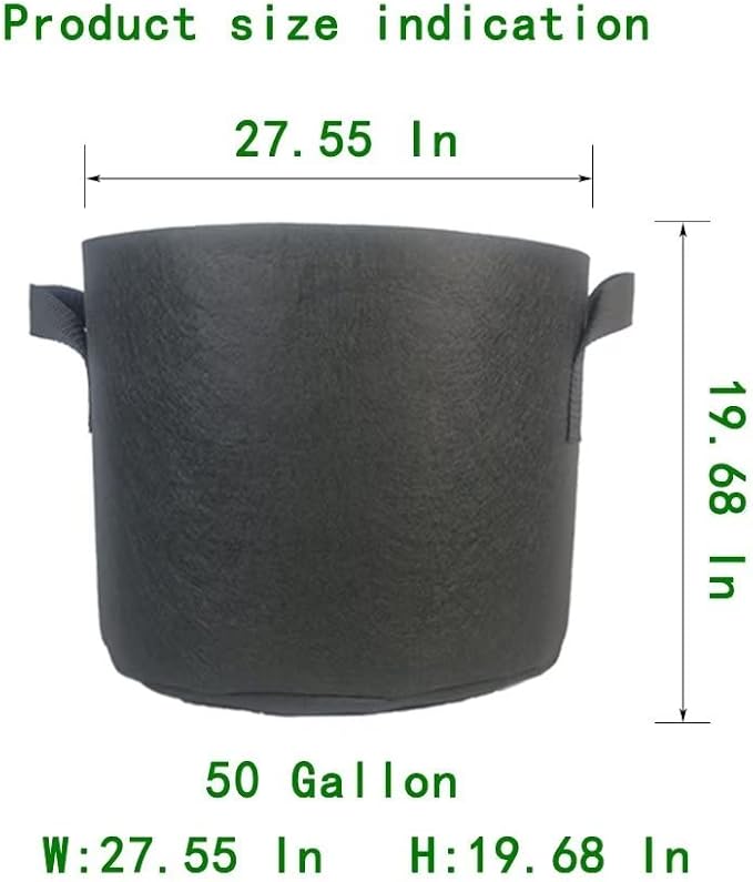 WEIFENG 3-Pack 50 Gallon Grow Bags Outdoor Plant Pots with Handles Potato Grow Bags