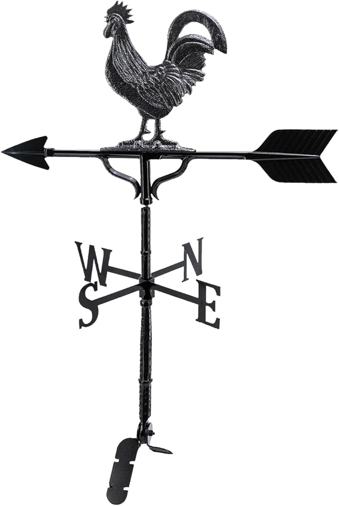 Montague Metal Products 32-Inch Weathervane with Swedish Iron Rooster Ornament