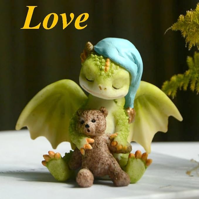 Garden Dragon Figurine- Mother Daughter Dragon