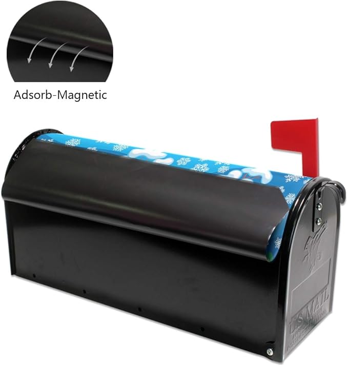 Winter Snowman Magnetic Mailbox Cover Christmas Holiday with Snowflakes Oversized-25.5" x20.8"
