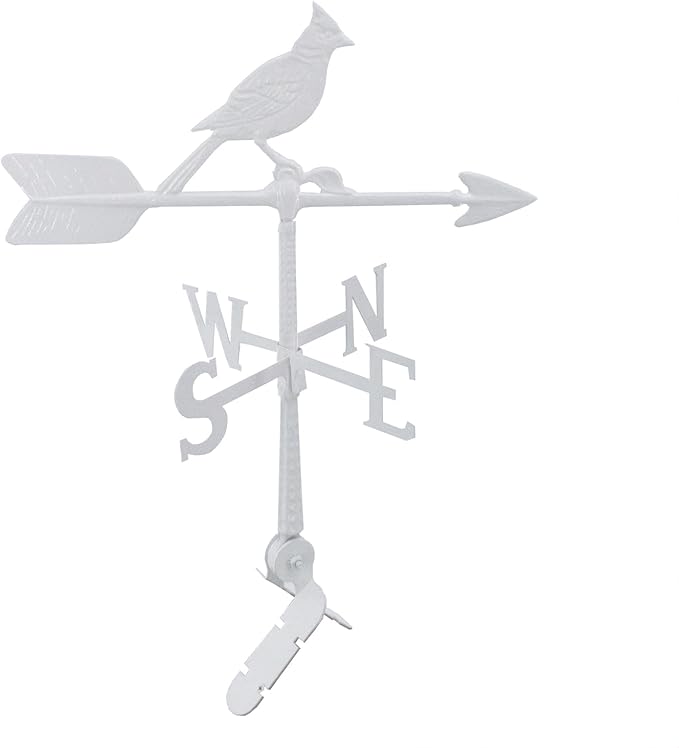 Montague Metal Products - Weathervane - Cast Aluminum Weathervane -Includes Roof Mount - 6 Colors Available (Cardinal, White)