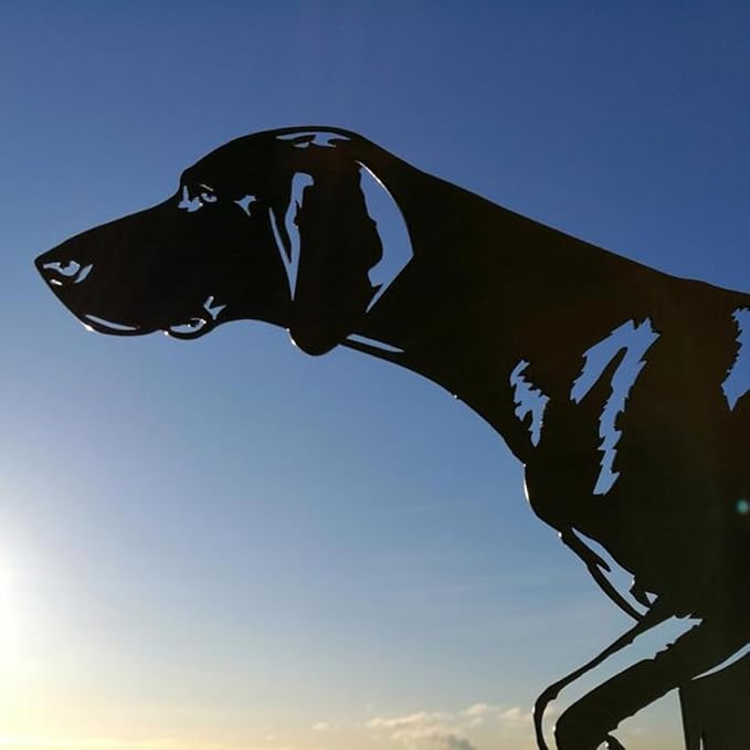 Dog Weathervane Animal Metal Weather Vane Vintage Black Weather Vane Hollow Wind Direction Indicator for Outdoor Garden Roof Paddock Decoration Weather Vane