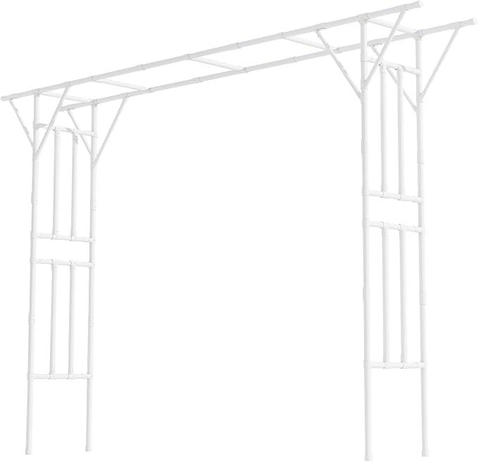 Flat Top Garden Arch, Extra Large Arbor Trellis 11FT x 9FT Metal Garden Frame Trellis for Backyard, Lawn, Archway, Wedding Decoration