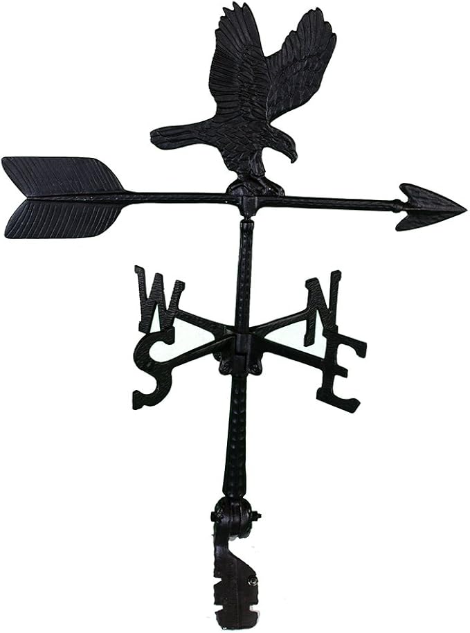 Montague Metal Products 24-Inch Weathervane with Eagle Ornament,Satin Black