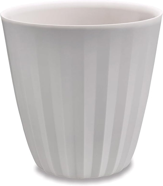 Crescent Garden Pleat Planter, Large Outdoor/Indoor Pot, 19-Inch (Alpine White)