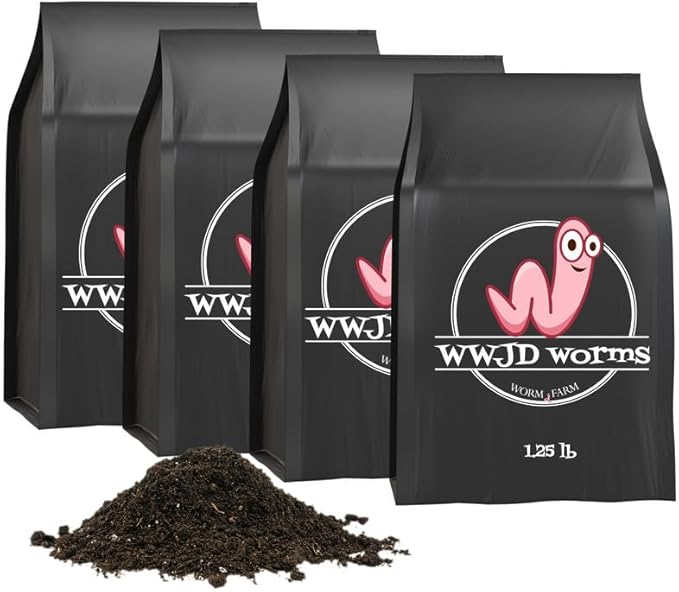 Organic Worm Castings for Plants 5 Lb - Vermicast from Red Worms for Composting - Soil Amendments & Gardening Soil for Outdoor Vegetables - Fine & Crumbly Worm Castings for Indoor Plants