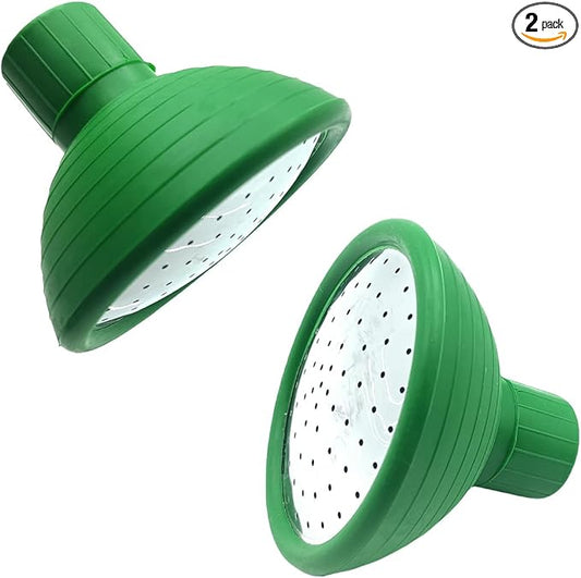 Watering Can Rose Head, Universal Water Sprinkler Sprayer,Garden Watering Can Replacement Nozzle for Watering Cans Garden Plants Indoor & Outdoor (Green-2Pcs)
