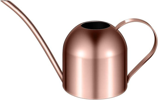 Yardwe 1000ml Stainless Steel Watering can for Indoor Plants, Long Spout Watering Pot for Garden Home Office, Rose Gold