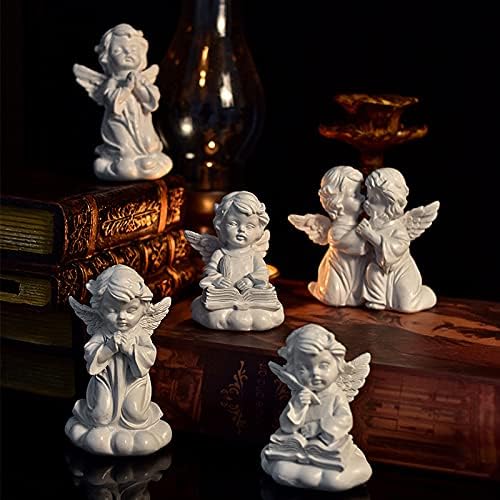 Asng Cherubs Angels Resin Garden Statue Figurine, Adorable Angel Sculpture Memorial Statue, Indoor Outdoor Home Garden Decoration (Kiss Cherub-Right)