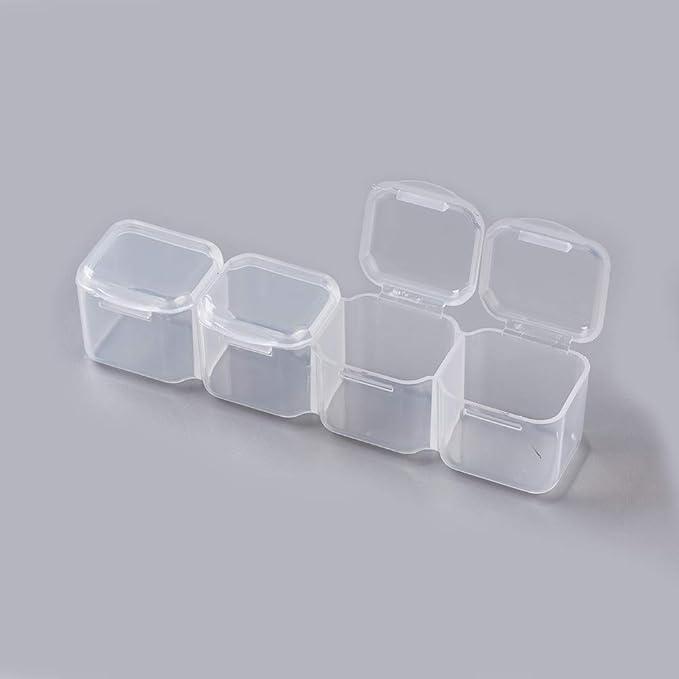 FASHEWELRY 8.3x7.2 Inch 56 Grids Clear Plastic Jewelry Box Storage Containers with Removable Dividers