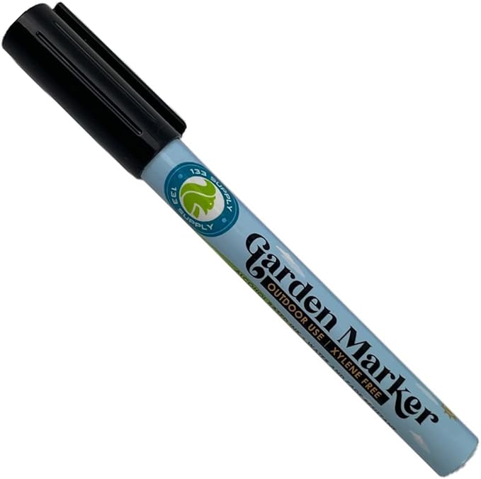 6 Pack Garden Marker Pen Permanent Markers Black (UV Fade Resistant Marker Pens for Plant Markers Garden Markers Waterproof Pen Black Markers Outdoor Marker for Garden Plant Label 0.8mm)