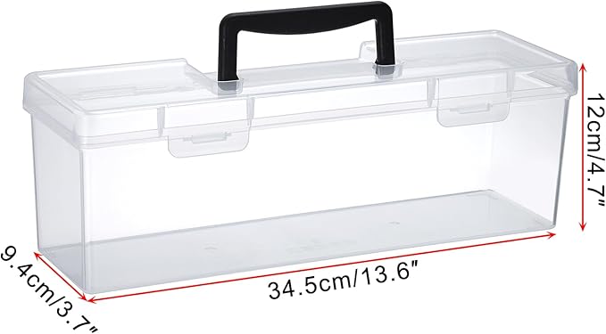 Kokone 2 Pack Plastic Clear Seed Storage Organizer Box with Handle, Portable Seed Bin with Lock, Transparent Seed Saving Box with Lid, Seed Container Seed Packet Storage Organizer