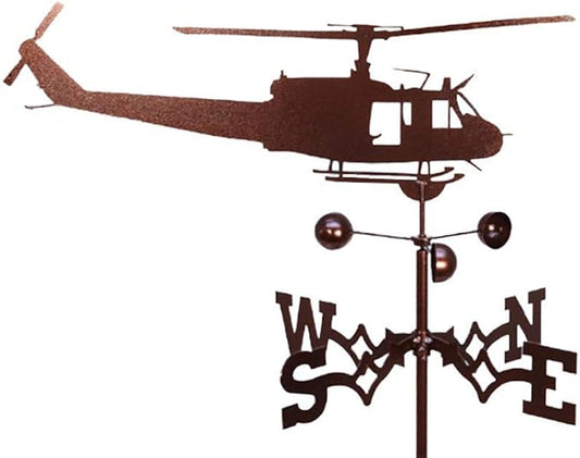 Stainless Steel Helicopter Weathervane, 50X35CM Retro Scene Garden Stake Weathervane Professional Measuring Tools, Resistant and Durable