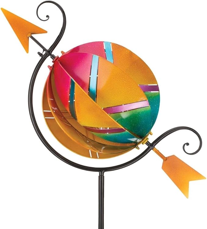 Regal Art & Gift Color Blast Wind Spinner – Metal Yard Decorations Outdoor | Kinetic Garden Spinner for Lawn, Pathway, or Flower Bed | Weather-Resistant Outdoor Sculpture - 69 Inch