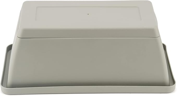 LEXININ 6 Pack 14 Inch Plastic Rectangular Window Planter Box, Window Vegetable Planter Box with Trays, Rectangular Flower Pots for Windowsill, Garden, Balcony, Patio, Grey