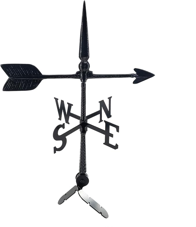 Montague Metal Products - 24″ Aluminum Spear Weathervane - 6 Colors Available - Outdoor Windvane - Roof Metal Decor - Mount Included (4 to Choose from) - Hand Cast Aluminum Weathervane