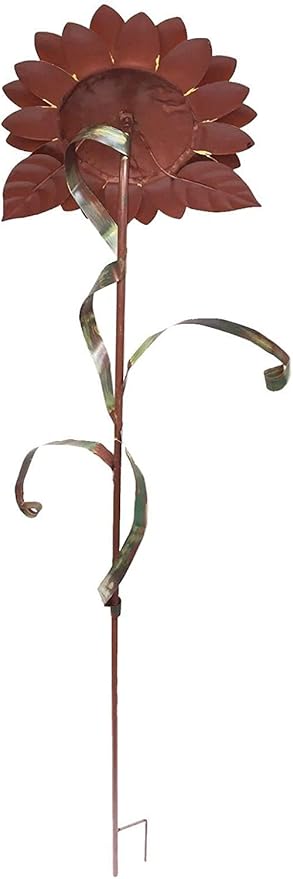 T&Garice Vintage Metal Sunflower Stake Sunflower Art Decor for Outdoor Patio Yard Lawn Garden Decoration 48Inches