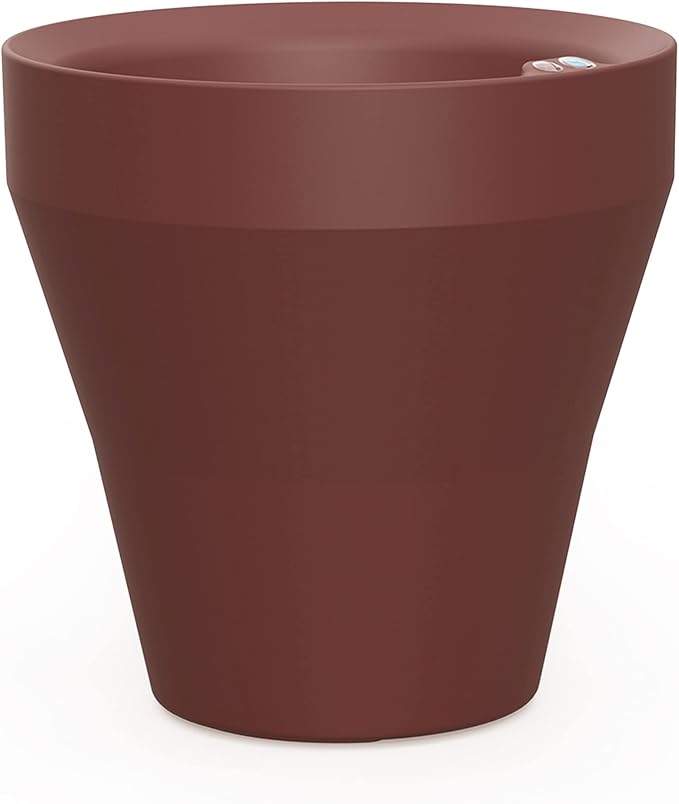 Crescent Garden Rim TruDrop Planter, Self-Watering Plant Pot, 18-Inch (Currant)