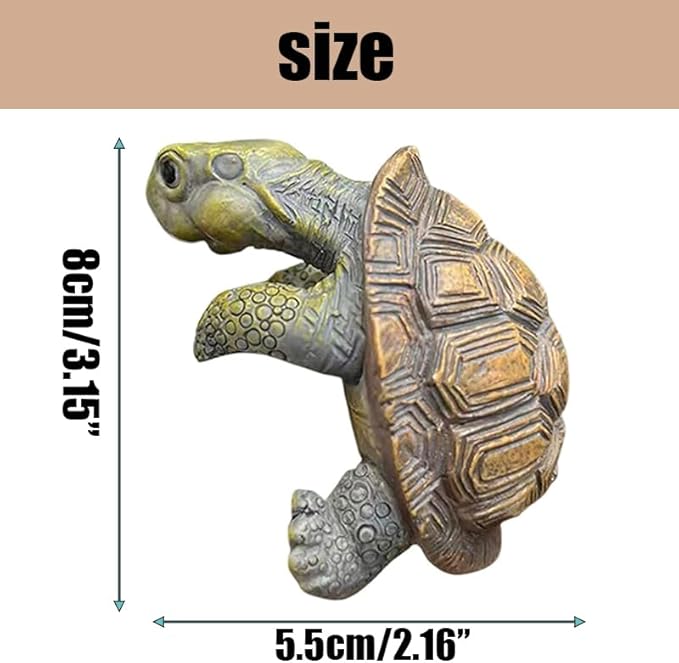 Cute Climbing Tortoise Flower Pot Huggers, Turtle Figurines Plant Decorations for Pots, Resin Turtle Flower Pot Decorations, Fairy Garden Accessories, Fish Tank Planter Edge Craft Decor (Tortoise)
