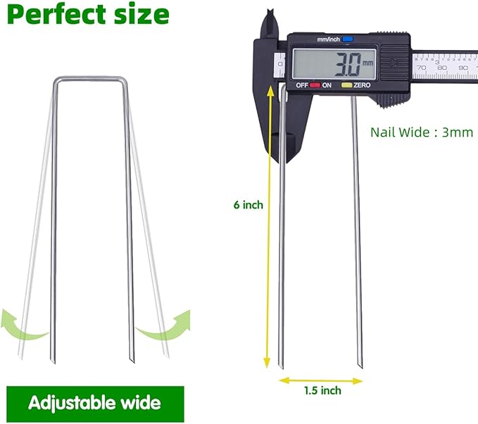 6 Inch 23 Pcs Hot-dip Galvanized U-Shaped Garden Stakes, Landscape Staples, Ground Stakes, for Decoration Weed Barrier Fabric, Irrigation Tubing, Holding Fence, Tarpaulin (22, 6 INCH)