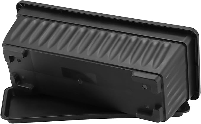 SINJEUN 6 Pack 17 Inch Rectangle Flower Window Box, Plastic Rectangular Vegetable Planters with Trays and Plant Labels, Rectangular Windowsill Planter for Porch, Balcony, Home Decor, Black