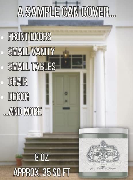 ALL-IN-ONE Paint, Durable cabinet and furniture paint. Built in primer and top coat, no sanding needed. Includes our 30 featured color card - Almond (off white with tan undertone), 8oz Sample