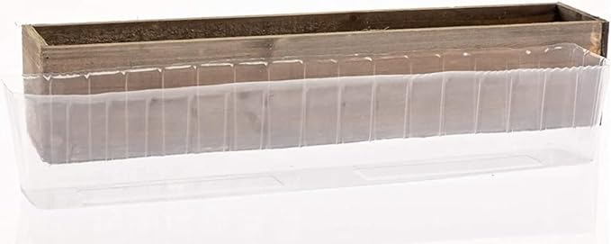 Clear Plastic Liners Inserts for Wood Boxes and Planters (19.5” x 3”x 3.75”) l (Sell in Pack of 12) (to fit 20" Planter) (L200404)
