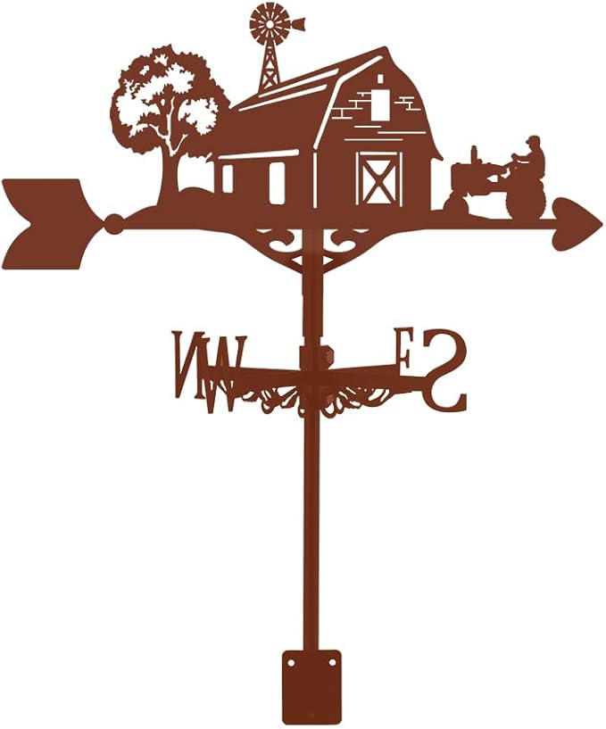 SUPERDANT Farmhouse Weather Vane for Roof Mount House Metal Weathervane Wind Direction Indicators Wind Vanes for Yard Outdoor Farm Barn Sheds Garden Patio Decoration