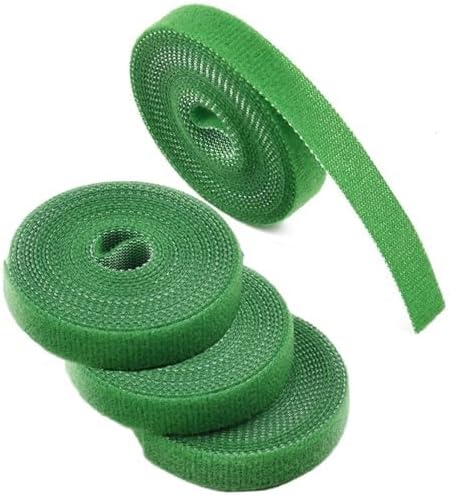 IFNOW Hook and Loop Cable Ties Reusable Fastening Tape Garden Tie Strap Plant Supports Gentle on Plants Plant Ties Garden Tape (4, Green-0.8in)