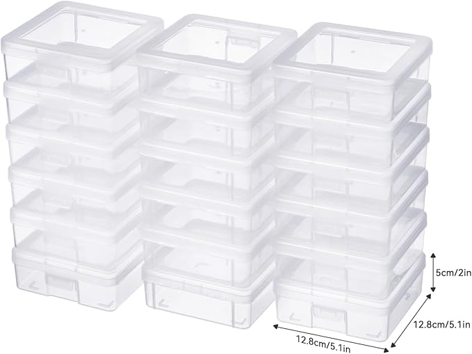 novelinks 18 Pack Small Plastic Storage Containers Clear Arts & Crafts Storage Boxes & Organizers Stackable Small Containers With Lids For Organizin (Set 1)