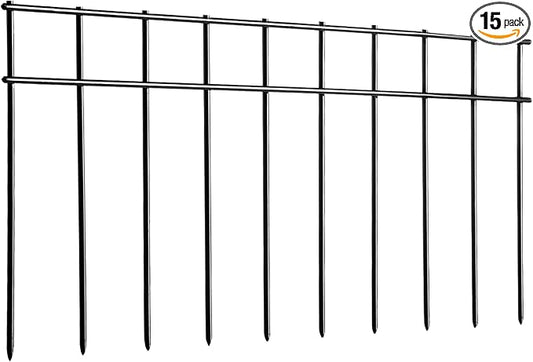 Adavin No Dig Fence Animal Barrier Fence,15 Pack 20 in(L) X10 in(H) Underground Garden Fencing with 2 in Spike Spacing Dog Fences for The Yard Metal Fence Ground Stakes for Outdoor Patio.Total 25 Ft