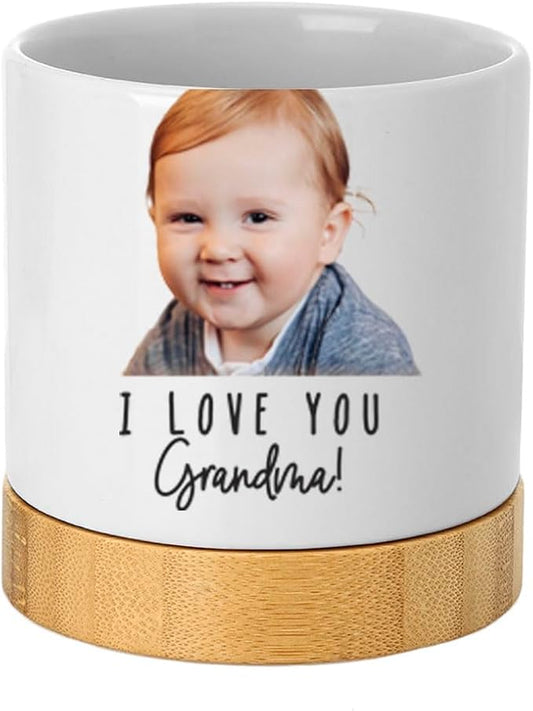 Andaz Press 4" Personalized Grandmas Garden Pot, Moms Garden Personalized Flower Pot, Nanas Garden Personalized Pots for Plants with Drainage Hole, Grandmas Gifts for Mom Grandma Flower Pot
