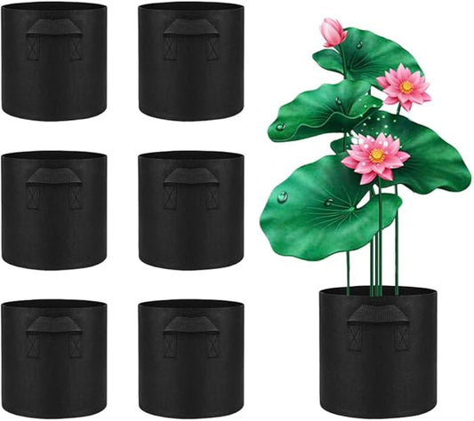 6 Pcs Lily Plant Pots for Pond, 2 Gallons Aquatic Pond Planter, Breathe Reusable Grow Bags with Handles for Aquatic Plants, Water Lily, Lotus, Potato,Onion,Flowers