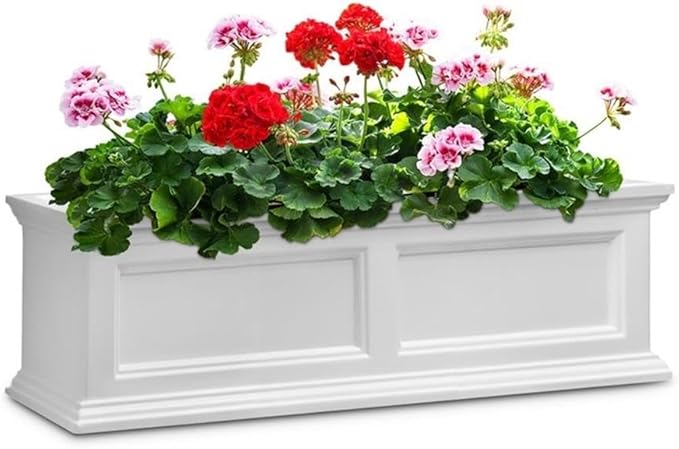 Pemberly Row 3ft Traditional Plastic Window Box in White Finish