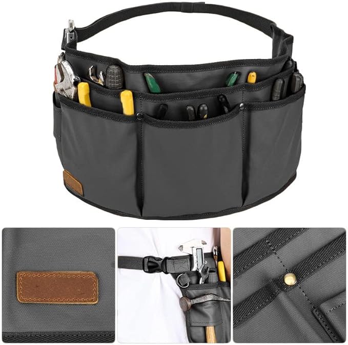Tool Belt Pouches for Men Utility Belt Electrician Tool Bag Canvas Gardening Waist Tool Pouch with 13 Pockets for Men Women Carpenters Electricians Mechanics, Adjustable