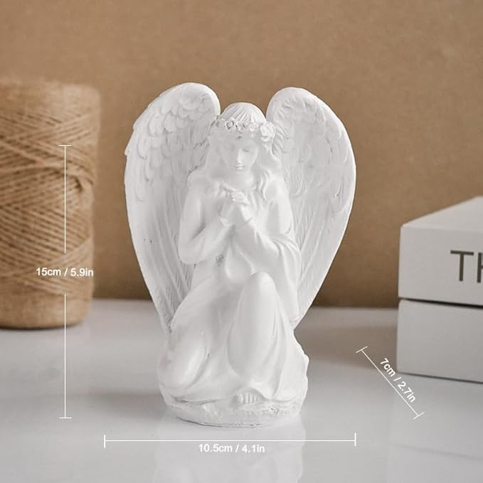 Asng Cherubs Angels Resin Garden Statue Figurine, Adorable Angel Sculpture Memorial Statue, Indoor Outdoor Home Garden Decoration (Praying Angels)