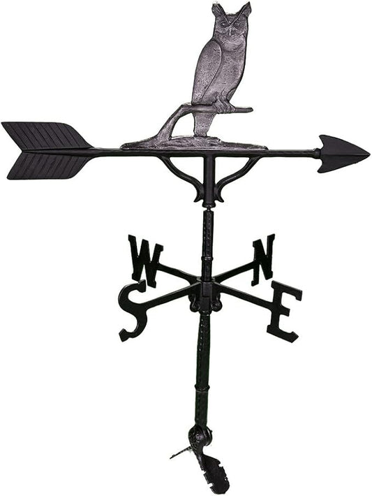 Montague Metal Products 32-Inch Weathervane with Swedish Iron Owl Ornament